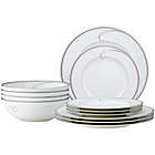Alternate image 0 for Noritake&reg; Platinum Wave 12-Piece Dinnerware Set in White/Platinum