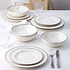 Alternate image 1 for Noritake&reg; Platinum Wave 12-Piece Dinnerware Set in White/Platinum