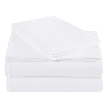 Simply Essential&trade; Truly Soft&trade; Microfiber King Solid Sheet Set in White. View a larger version of this product image.