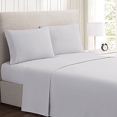 Simply Essential&trade; Truly Soft&trade; Microfiber Twin XL Solid Sheet Set in Grey. View a larger version of this product image.