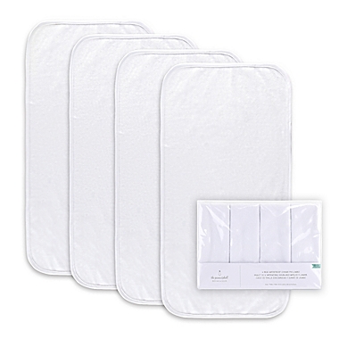 The Peanutshell&trade; 4-Pack Waterproof Changing Pad Liners in White. View a larger version of this product image.
