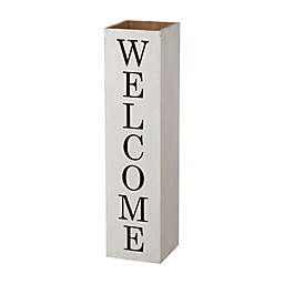 "Welcome Home" Double Sided Wooden Porch Sign in White Wash