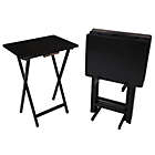 Alternate image 2 for Simply Essential&trade; 5-Piece Snack Tables Set in Black