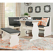 Loren 3-Piece Dining Nook in White/Charcoal
