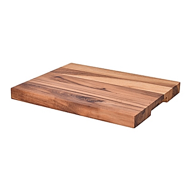 Our Table&trade; 14-Inch x 18-Inch Acacia Cutting Board with Cutout Handles. View a larger version of this product image.
