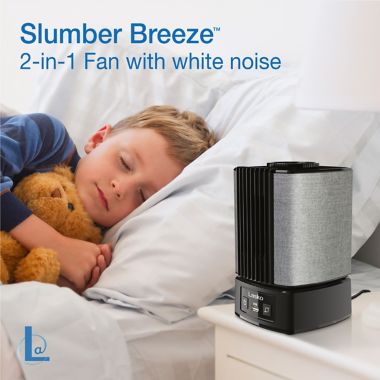 Lasko&reg; SlumberBreeze&trade; 2-in-1 Personal Fan with White Noise in Black. View a larger version of this product image.