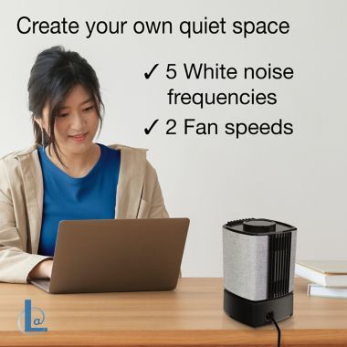 Lasko&reg; SlumberBreeze&trade; 2-in-1 Personal Fan with White Noise in Black. View a larger version of this product image.