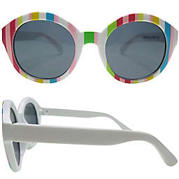 On The Verge Striped Sunglasses in White/Multicolor
