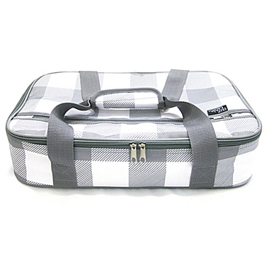 Our Table&trade; Casserole Tote in Grey Plaid. View a larger version of this product image.