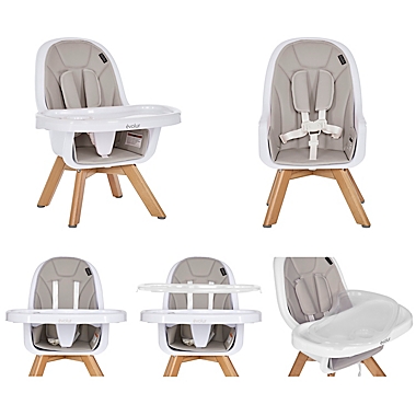 Evolur Zoodle 3-in-1 High Chair  and  Booster Feeding Chair in Light Grey. View a larger version of this product image.