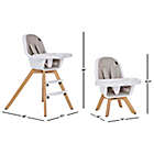 Alternate image 4 for Evolur Zoodle 3-in-1 High Chair  and  Booster Feeding Chair in Light Grey