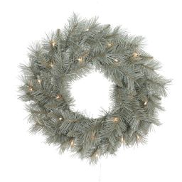Studio 3B™ 20-Inch Modern Pre-Lit Christmas Wreath in Gray
