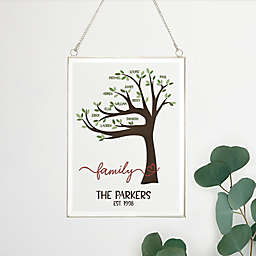 Personalized Family Tree 6-Inch x 8-Inch Glass Printed Hanging Wall Decor