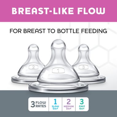 ChiccoDuo&reg; 2-Pack Stage 1 Slow Flow Baby Bottle Nipples. View a larger version of this product image.