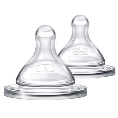 ChiccoDuo&reg; 2-Pack Stage 1 Slow Flow Baby Bottle Nipples. View a larger version of this product image.