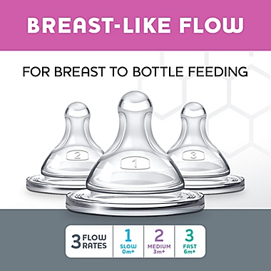 ChiccoDuo&reg; 2-Pack Stage 3 Fast Flow Baby Bottle Nipples. View a larger version of this product image.