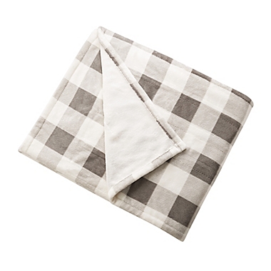 Brookstone&reg; n-a-p&reg; Heated Plush Throw in Ivory Plaid. View a larger version of this product image.