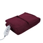 Brookstone&reg; n-a-p&reg; Heated Plush Throw in Merlot