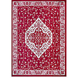 Concord Global Trading Pearl Heriz Medallion 7'10 x 9'10 Area Rug in Red