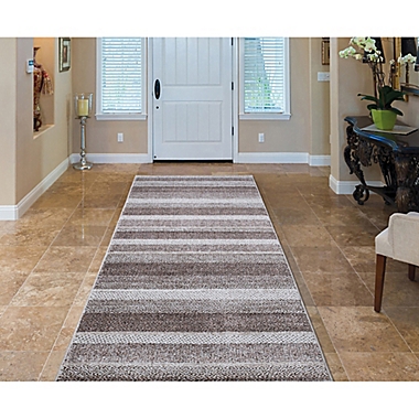 Concord Global Trading Toscano Stripe 2&#39;3 x 7&#39;3 Runner in Brown. View a larger version of this product image.