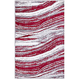 Concord Global Trading Jefferson Marble Stripes 2'7 x 4'1 Area Rug in Red