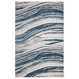 Concord Global Trading Jefferson Marble Stripes 2'7 x 4'1 Accent Rug in Blue