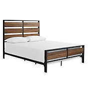 Forest Gate Holter Industrial Modern Queen Metal Wood Plank Bed