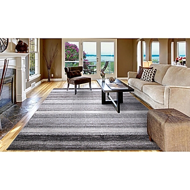 Concord Global Florencia Stripe 7&#39;10 x 10&#39;6 Area Rug in Grey. View a larger version of this product image.
