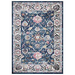 Concord Global Trading Istanbul Border 6'7 x 9'3 Area Rug in Navy