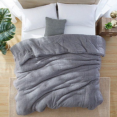 Sherpa Reversible Full/Queen Comforter in Grey. View a larger version of this product image.