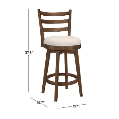 Bee &amp; Willow&trade; Ladder Back Swivel Counter Stool in Walnut. View a larger version of this product image.