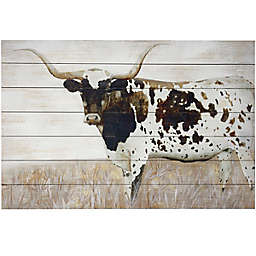 StyleCraft Steer Clear Multicolor Farmhouse 36-Inch x 24-Inch Wood Wall Art