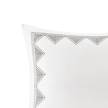 INK+IVY Isla Embroidered European Pillow Sham in White. View a larger version of this product image.