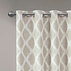 Alternate image 2 for Blakesly Printed Ikat 95-Inch Grommet Top Room Darkening Curtain Panel in Taupe (Single)