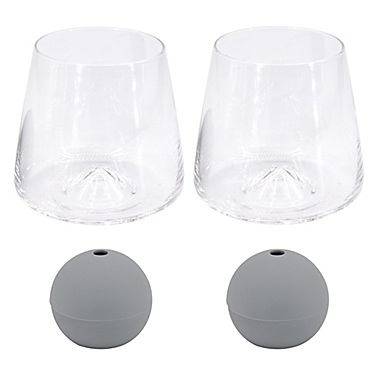 Our Table&trade; 4-Piece On The Rocks Glasses and Ice Molds Set in Grey. View a larger version of this product image.