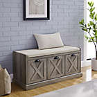 Alternate image 7 for Forest Gate&trade; 3-Drawer Farmhouse Bench with Cushion in Grey Wash