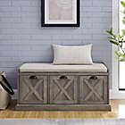 Alternate image 3 for Forest Gate&trade; 3-Drawer Farmhouse Bench with Cushion in Grey Wash