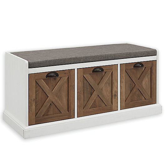 Alternate image 1 for Forest Gate™ 3-Drawer Farmhouse Bench with Cushion