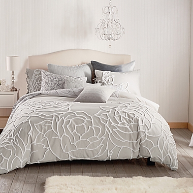 Peri Home Chenille Rose Full/Queen Comforter Set in Grey. View a larger version of this product image.