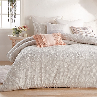 Peri Home Clipped Floral 3-Piece King Comforter Set in Natural. View a larger version of this product image.
