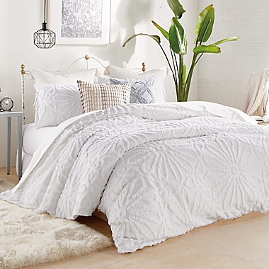 Peri Home Chenille Medallion 3-Piece King Comforter Set in White. View a larger version of this product image.