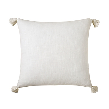 Peri Home Tassel European Pillow Sham in White. View a larger version of this product image.