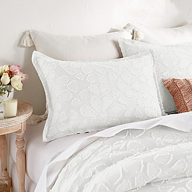 Peri Home Clipped Floral 3-Piece Full/Queen Comforter Set in White. View a larger version of this product image.