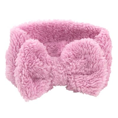 Sherpa Bow Headband in Pink