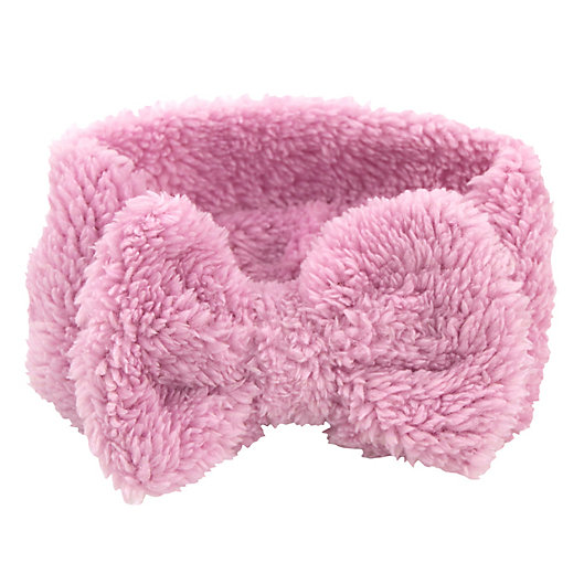 Alternate image 1 for Sherpa Bow Headband in Pink