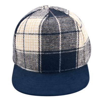 Toddler Flannel Baseball Cap in Navy Plaid
