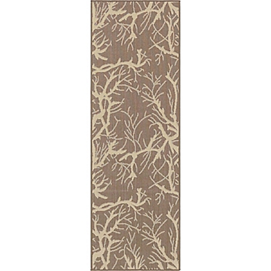 Unique Loom Branch 2&#39; x 6&#39; Power-Loomed Indoor/Outdoor Area Rug in Brown. View a larger version of this product image.