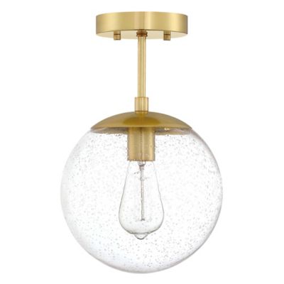 Design House&reg; Gracelyn Semi-Flush Mount Ceiling Light in Satin Gold with Seedy Glass Shade