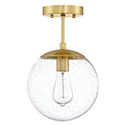 Design House&reg; Gracelyn Semi-Flush Mount Ceiling Light in Satin Gold with Seedy Glass Shade