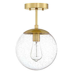 Design House® Gracelyn Semi-Flush Mount Ceiling Light in Satin Gold with Seedy Glass Shade